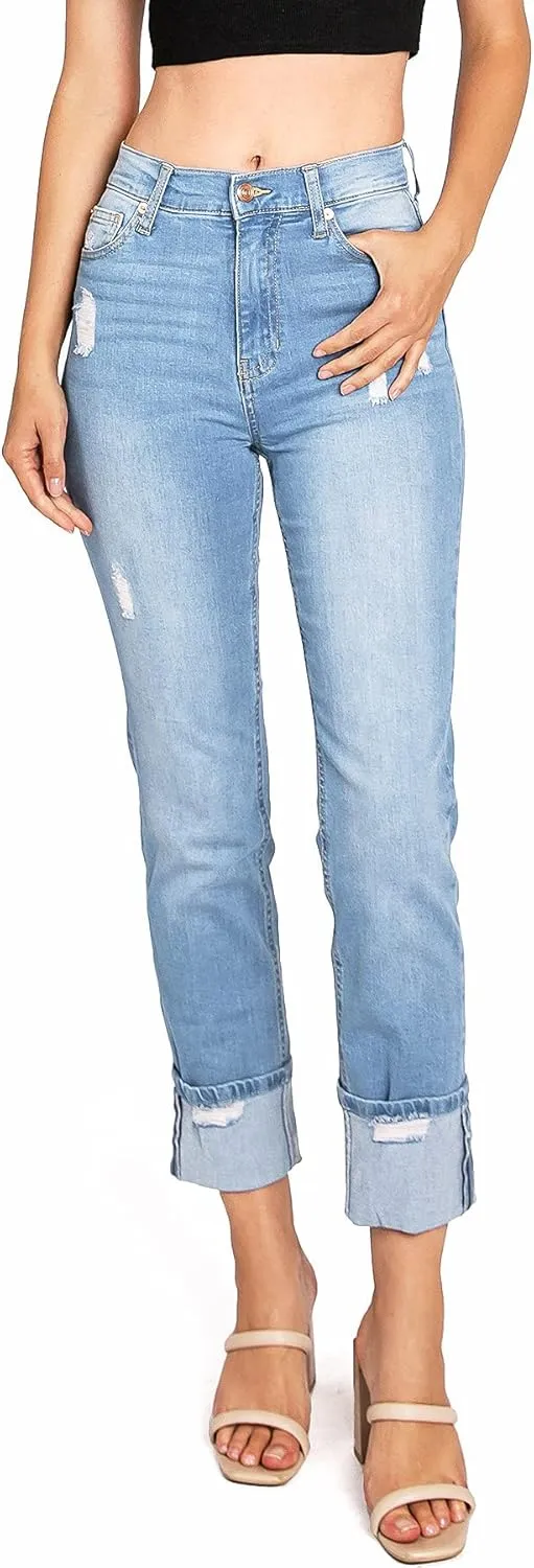 Celebrity Pink Women's Juniors High Rise Straight Leg Jeans