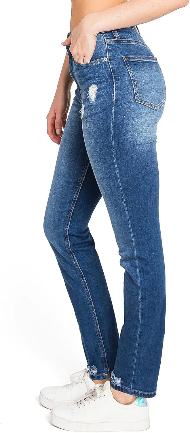 Celebrity Pink Women's Juniors High Rise Straight Leg Jeans