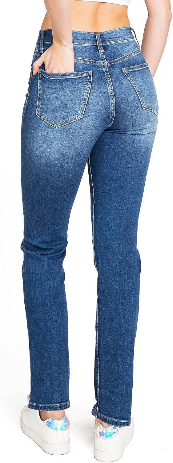 Celebrity Pink Women's Juniors High Rise Straight Leg Jeans
