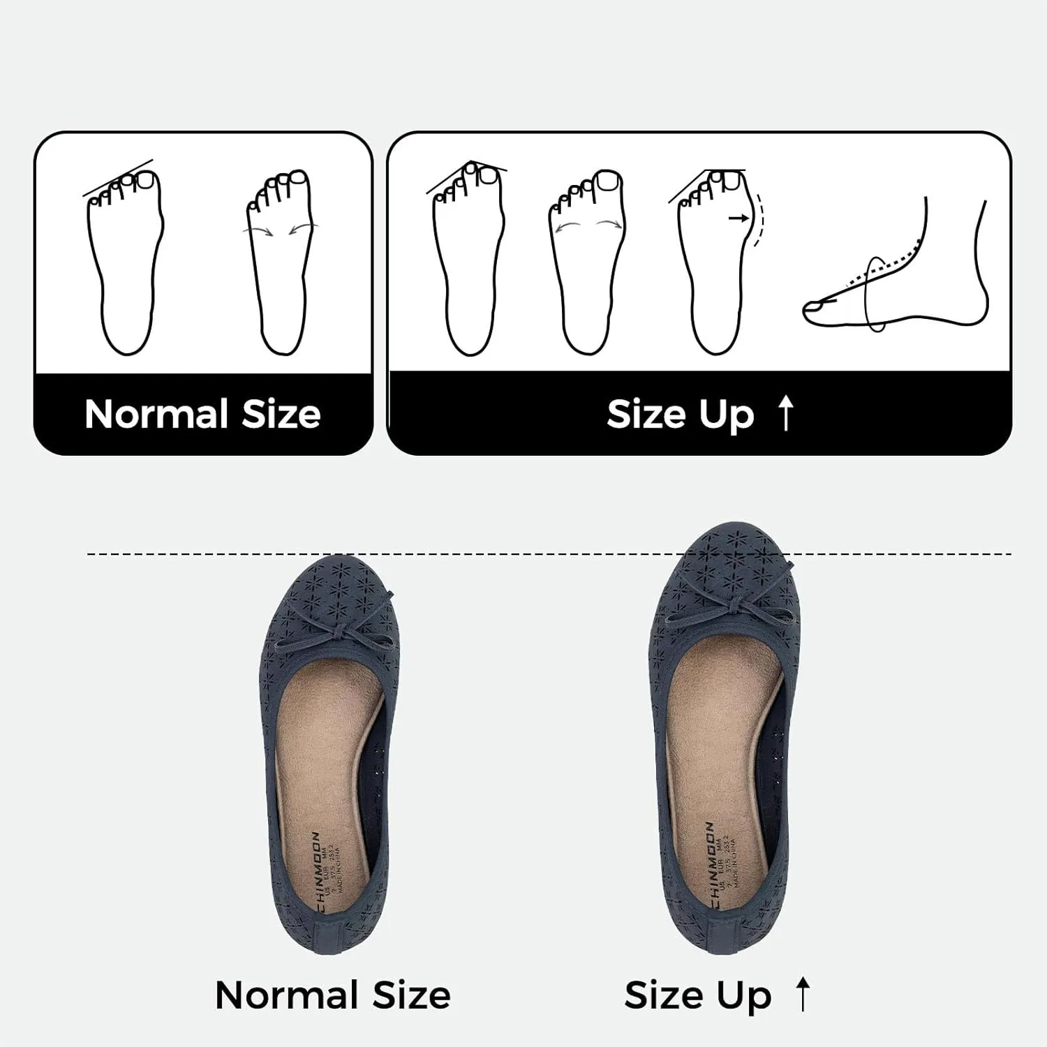 CHIN·MOON Women's Slip-Ons Ballet Flats Comfortable Lightweight Casual Dress Shoes