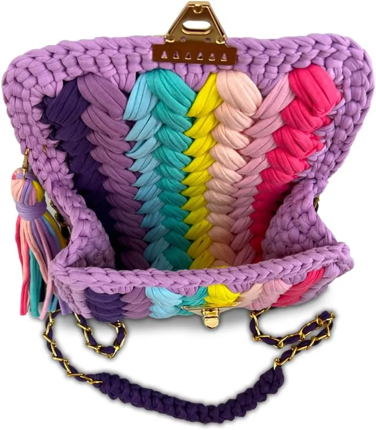 CHQEL Evening Clutch Bag for Women, Handmade Crochet Wedding Party Purse, Small Flap Formal Crossbody Handbag Evening Clutch