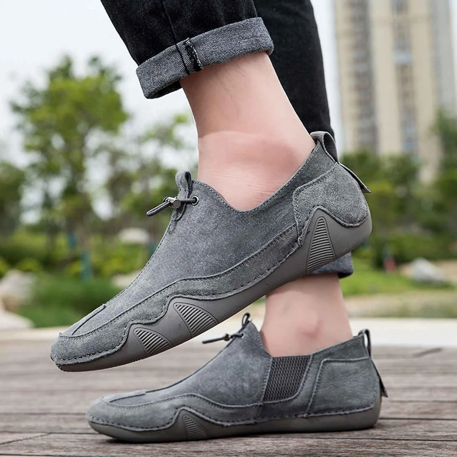 Chromatrail Comfortable Barefoot Walking Shoes Fashion Casual Lightweight Commute Shoes Slip-on Minimalist Shoe Men