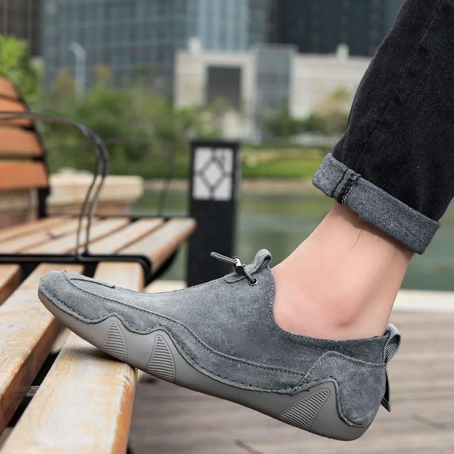 Chromatrail Comfortable Barefoot Walking Shoes Fashion Casual Lightweight Commute Shoes Slip-on Minimalist Shoe Men