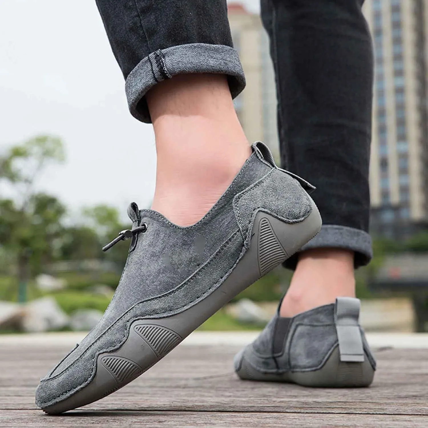 Chromatrail Comfortable Barefoot Walking Shoes Fashion Casual Lightweight Commute Shoes Slip-on Minimalist Shoe Men
