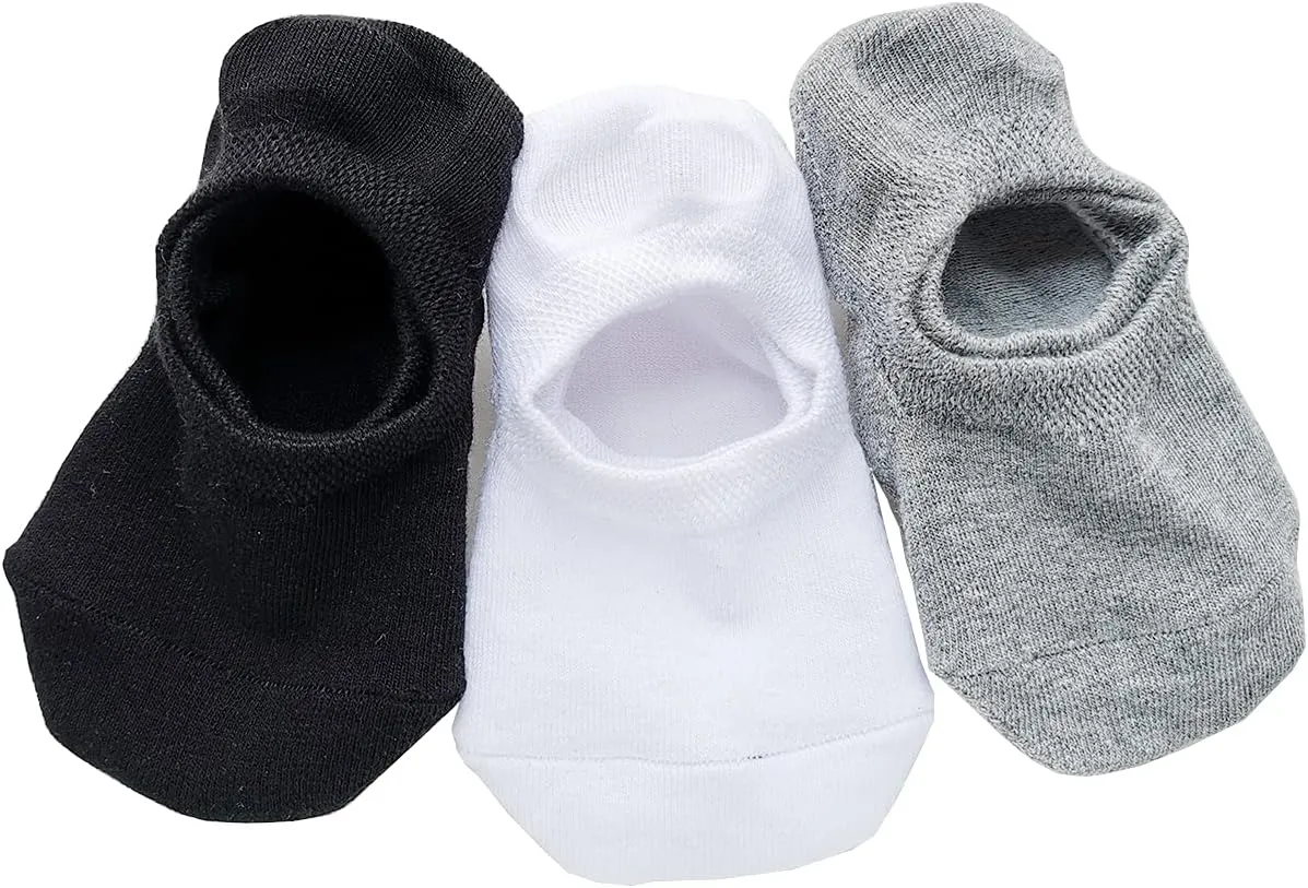 CHUNG Toddler Little Boys Girls No Show Liner Cotton Socks Thin Multi Solid Color White Summer 10 Pack 2T-12Years