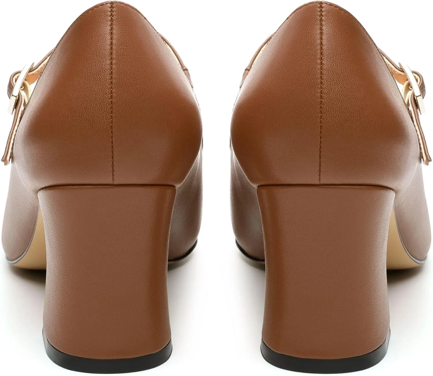 Chunky Block Heels for Women Square Patent Mary Jane Closed Toe Slip On Pumps Party Dress Wedding Shoes 2.5Inch