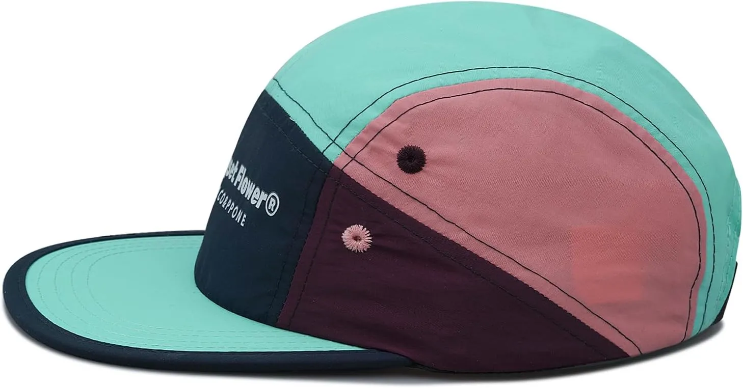 Clakllie 5 Panel Hat for Men Quick Dry Lightweight Running Baseball Cap Flat Brim Hiking Hat Women Outdoor Trekking Hat
