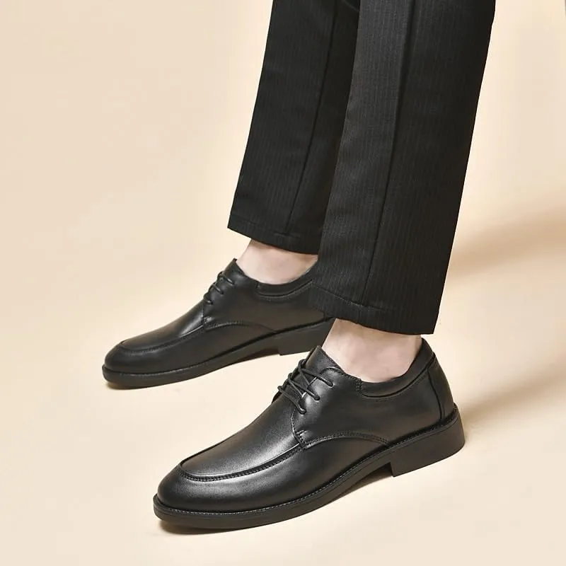 Classic Business Pointed Toe Leather Shoes Men's Luxury Dress Shoes Elegant Wedding Prom Non Slip Oxford Comfortable Slip On Fashion Genuine Leather