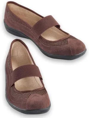 Collections Etc Slip-On Microsuede Mary Jane Shoes