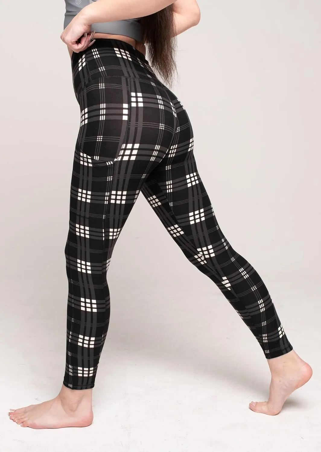 COMFY FOREVER Pocket Leggings for Women W/5' High Waist Tummy Control Ankle Length Pants