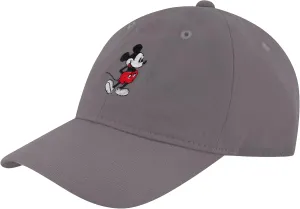 Concept One Disney Mickey Mouse Embroidered Cotton Adjustable Dad Hat with Curved Brim