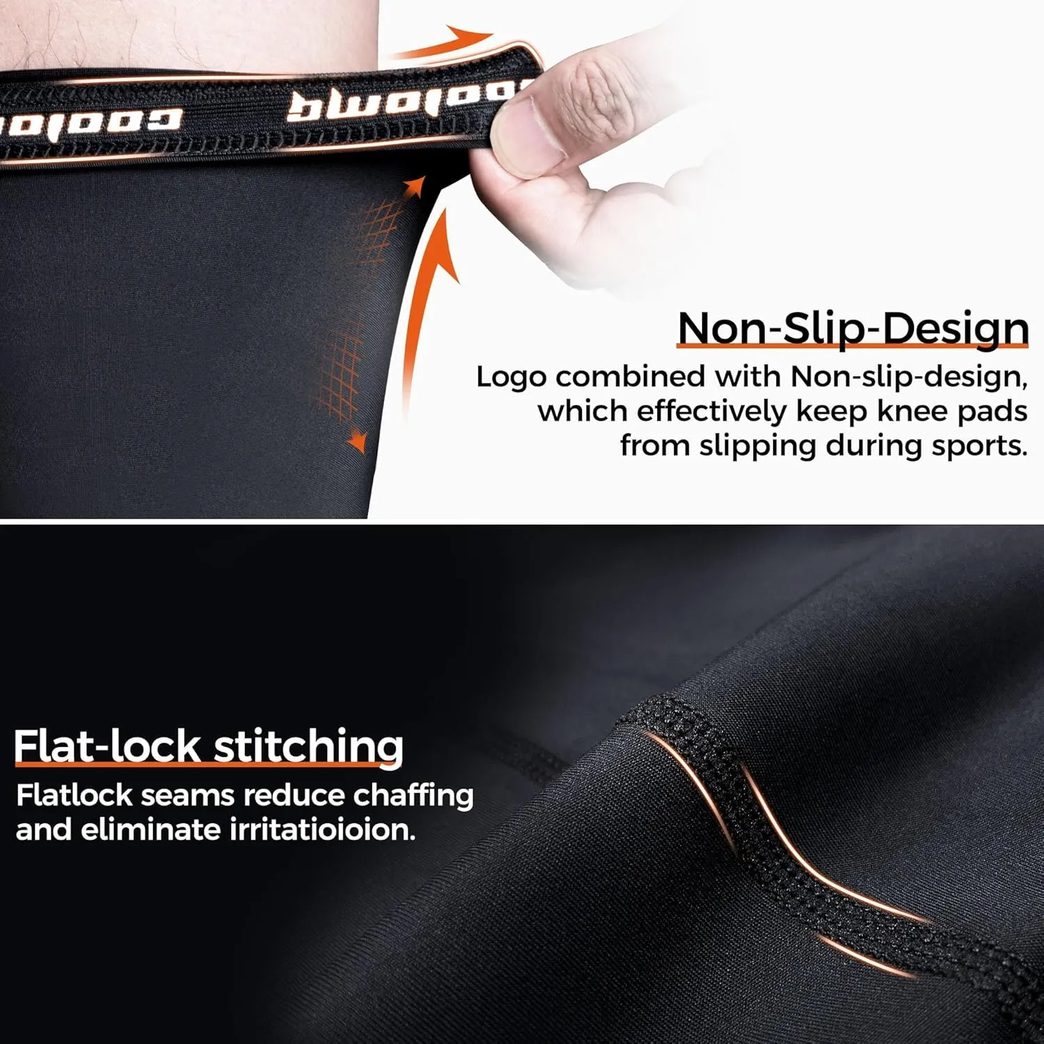 COOLOMG Sports Compression Leg Sleeve Basketball Football Long Knee Protection Knee Brace Undersleeve for Men & Women Youth
