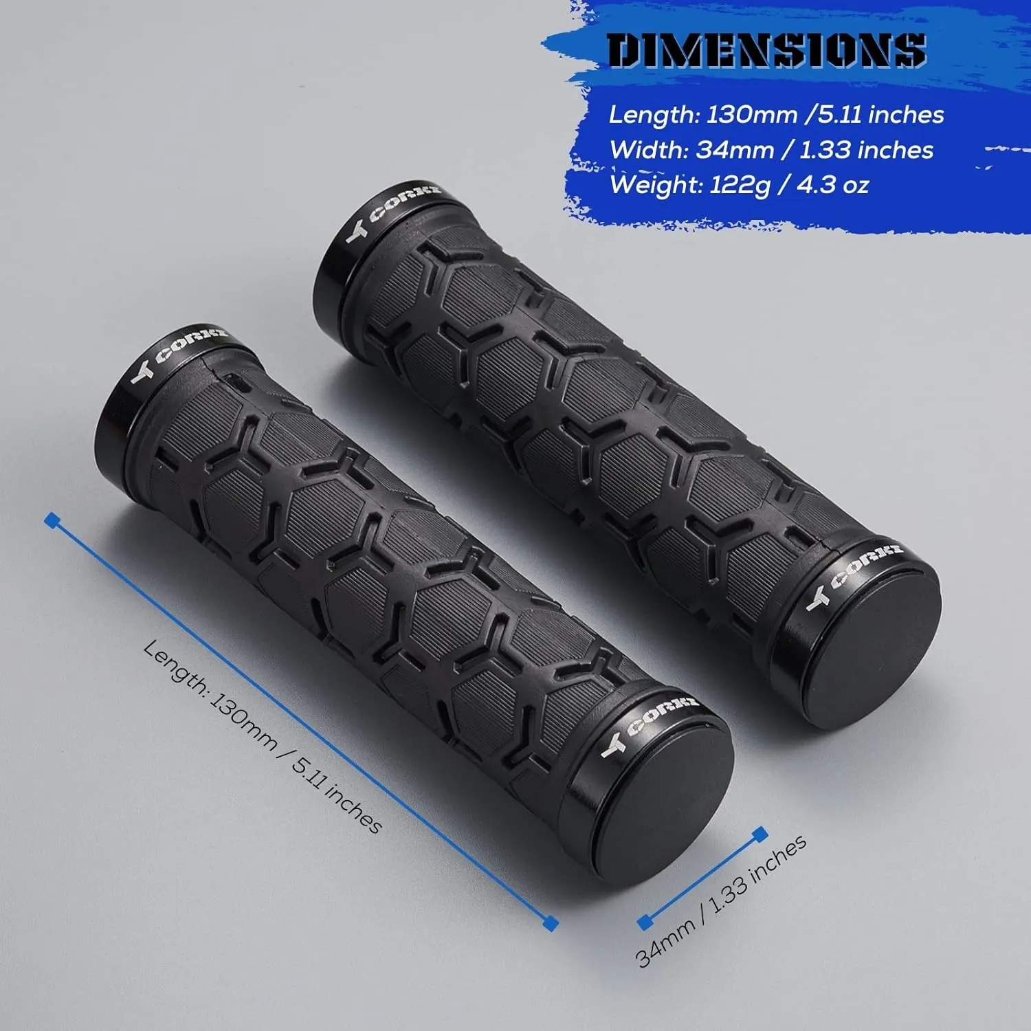 corki Mountain Bike Grips Lock On,Anti-Slip Shock Absorbing Bike Handlebar Grips