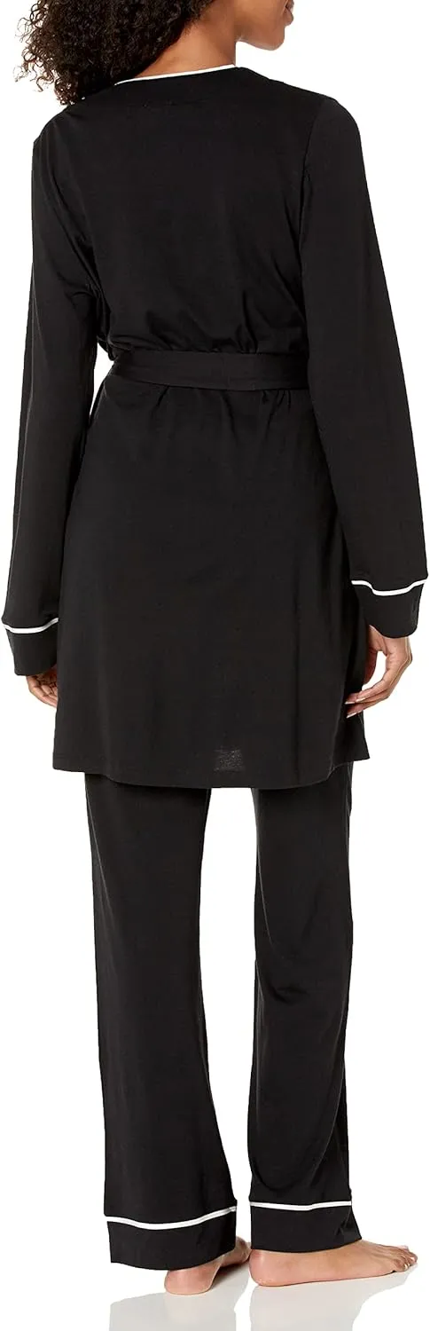 Cosabella Women's Bella Curvy Racerback Cami Robe & Pant Pajama Set