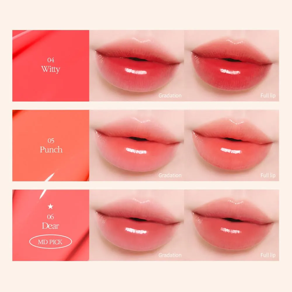 COSNORI Flow Wave Lip Tint - Vegan Glassy Lip Gloss, Lightweight & Long-lasting, Plant-derived Oil Moisturizer, K-Beauty (09 POPPLE)