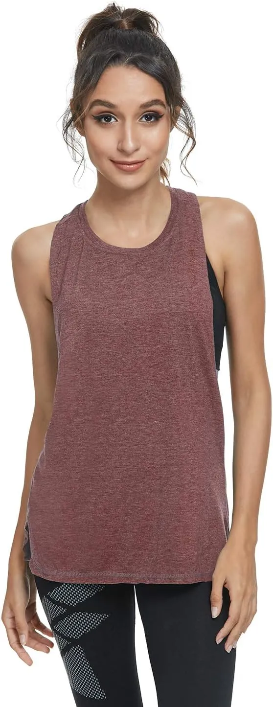 Cosy Pyro Workout Tank Tops for Women Lightweight Running Tanks Basic Gym Tops Sleeveless Athletic Yoga Shirts-4 Pack