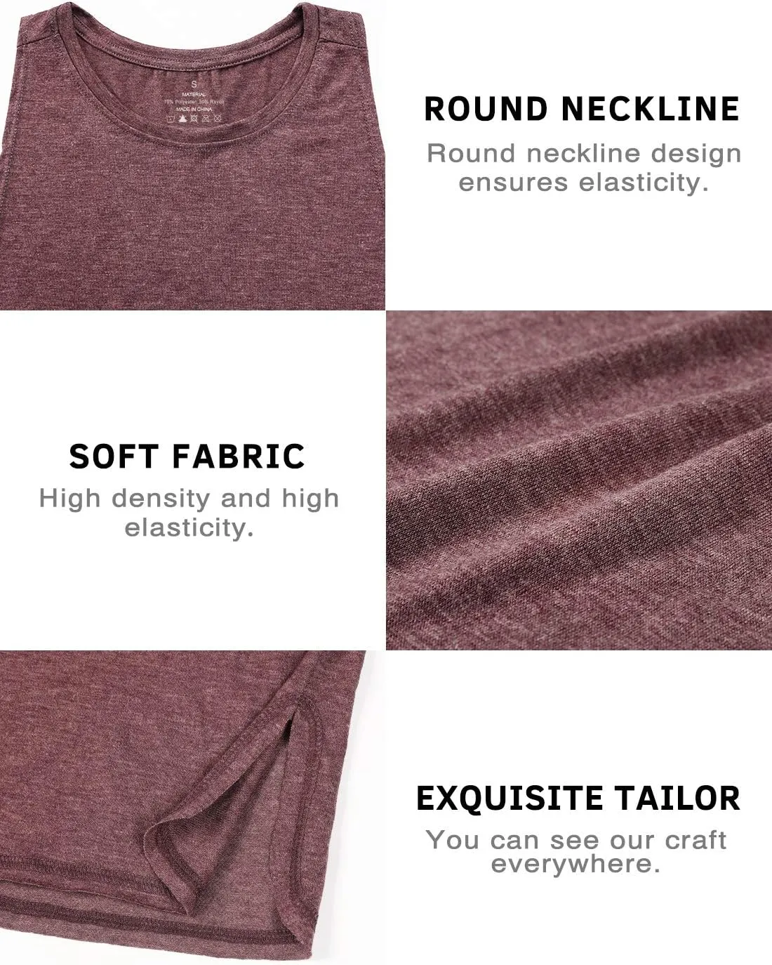 Cosy Pyro Workout Tank Tops for Women Lightweight Running Tanks Basic Gym Tops Sleeveless Athletic Yoga Shirts-4 Pack