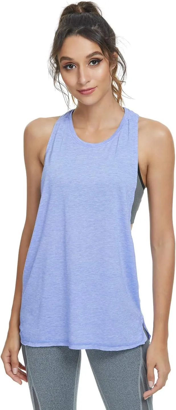 Cosy Pyro Workout Tank Tops for Women Lightweight Running Tanks Basic Gym Tops Sleeveless Athletic Yoga Shirts-4 Pack