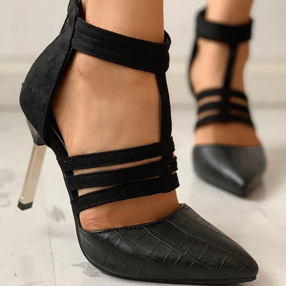 Creamtopmall Leopard Thin High Heels Sandals