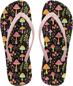 Creative Plant Print Flip Flops for Women Fit Comfort Flat Shower Sandals Lightweight Casual Ladies Slippers Beach Vacation Essentials