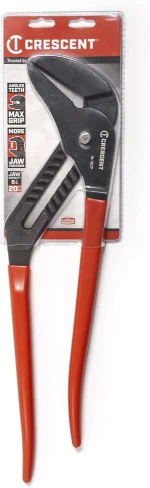Crescent Straight Jaw Tongue & Groove Plier - Adjustable Straight Jaw Pliers with Forged from Alloy Steel - Features Self-Locking Jaw - HL120PN - 20"