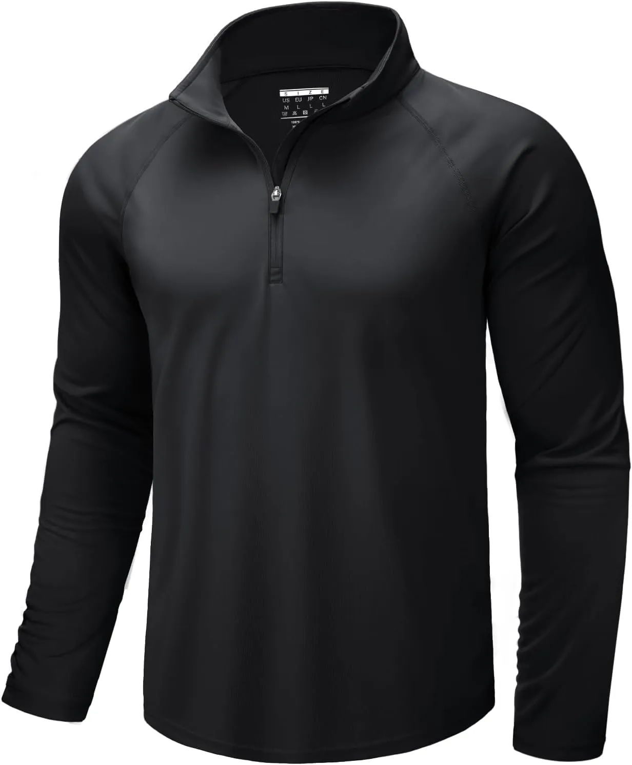 CRYSULLY Men's Long Sleeve 1/4 Zip Shirts Sun Protection Pullover UPF 50  Rash Guard Running Lightweight T Shirt