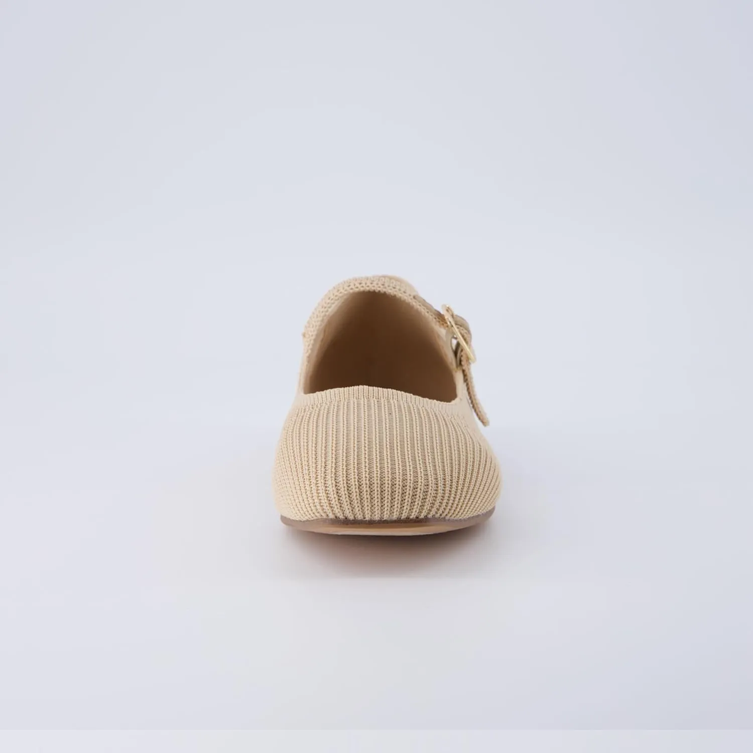 CUSHIONAIRE Women's Petal Mary Jane Knit Flat – Stretchy Textured Fabric, Adjustable Strap, Memory Foam, Available in Wide Widths, Comfortable & Lightweight