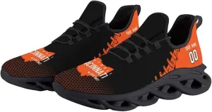 Custom Men's Sneakers Football Personalized Breathable Fan Gift Name & Number Athletic Gym Slip-on Shoes