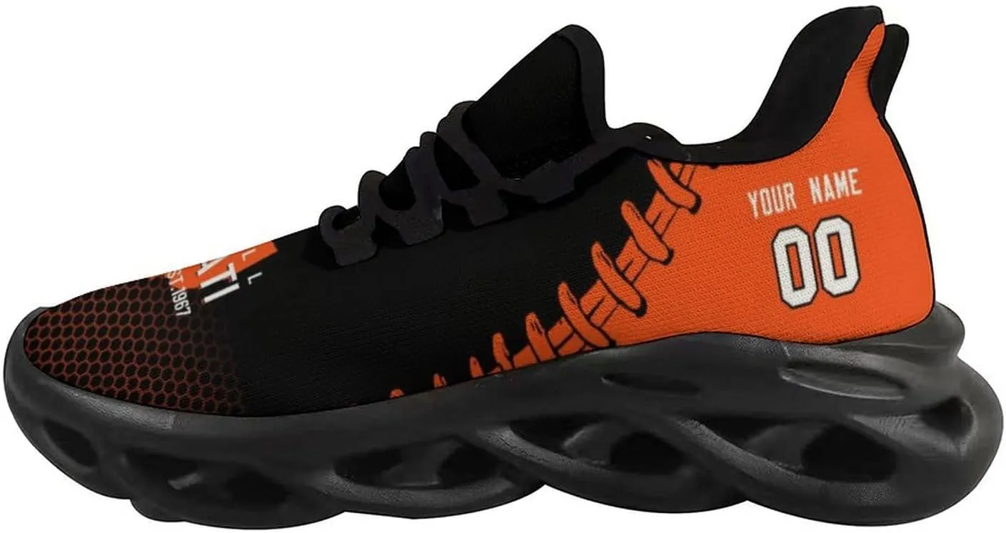 Custom Men's Sneakers Football Personalized Breathable Fan Gift Name & Number Athletic Gym Slip-on Shoes