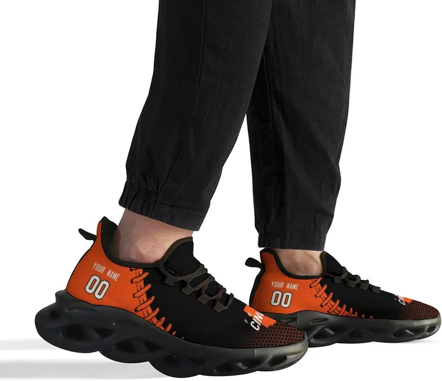 Custom Men's Sneakers Football Personalized Breathable Fan Gift Name & Number Athletic Gym Slip-on Shoes