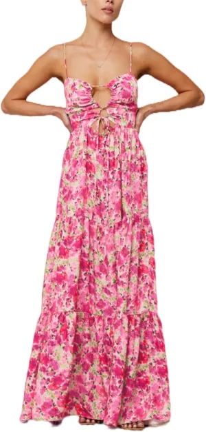Cute Floral Long Sundresses for Women Boho Smocked Spaghetti Strap Dress Y2k Flowy Beach Ruffle Backless Maxi Dress