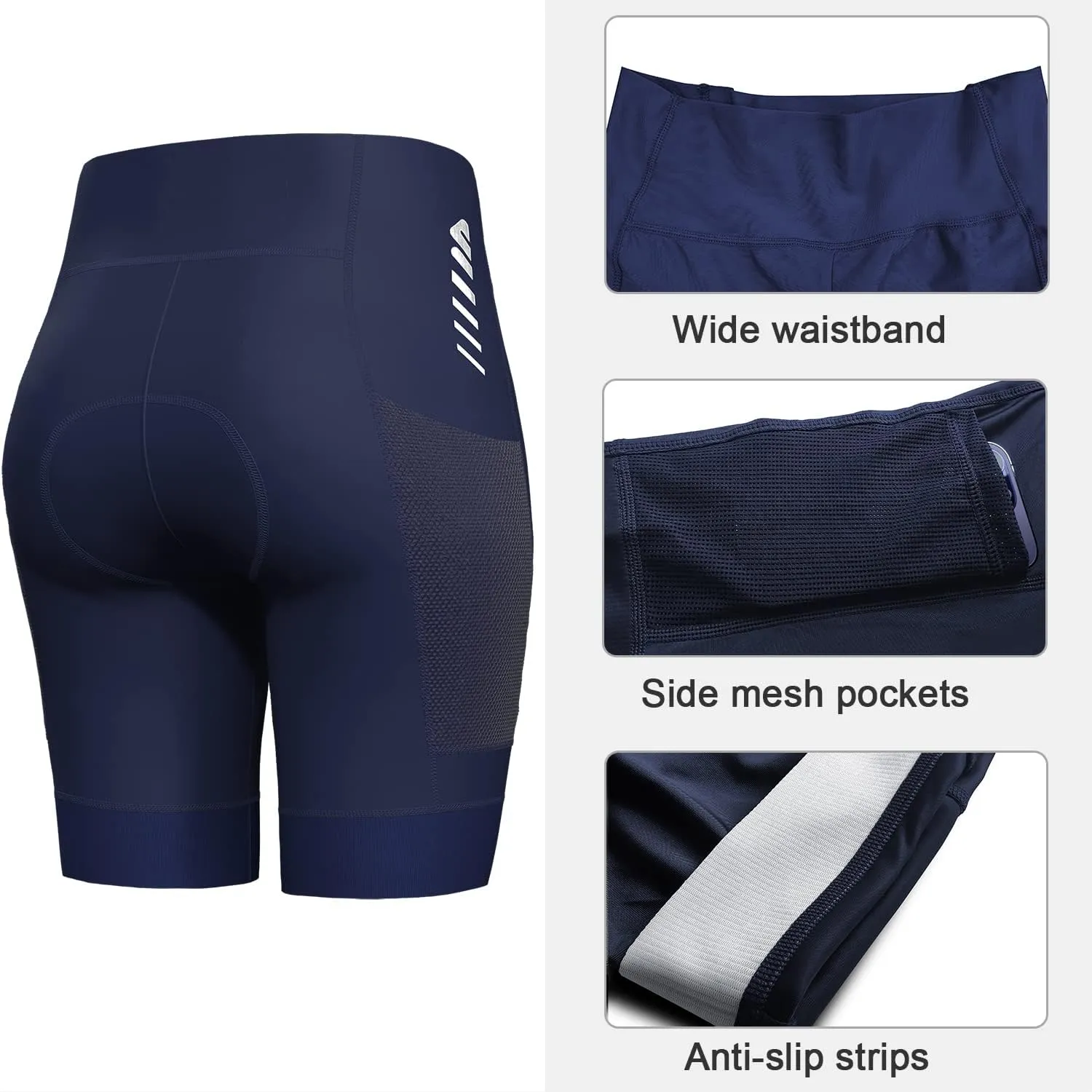 Cycling Shorts Women Padded Bike Shorts Womens with Padding 3D Gel Pad Bicycle Biking Cargo High Waist Ergonomic
