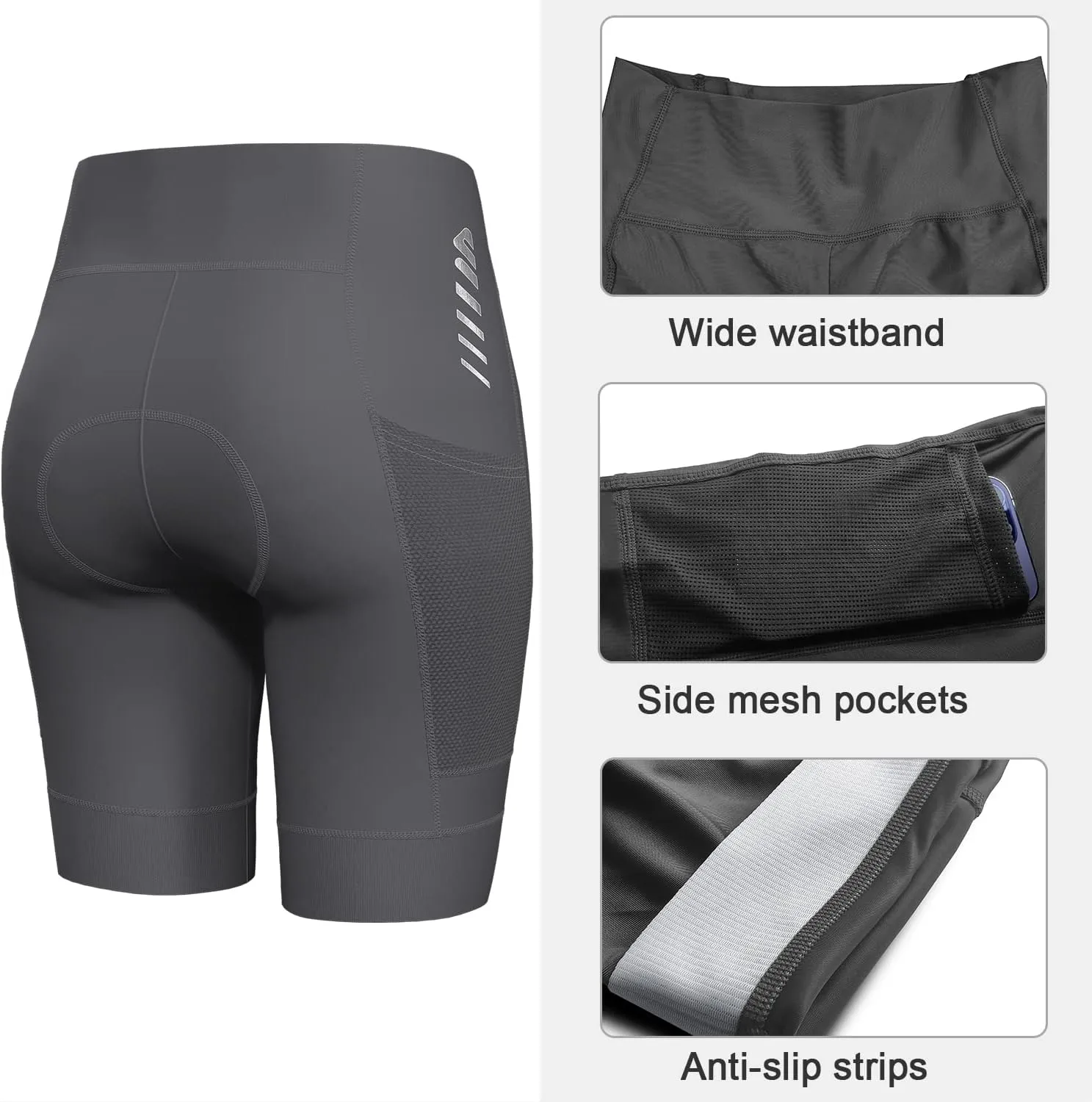 Cycling Shorts Women Padded Bike Shorts Womens with Padding 3D Gel Pad Bicycle Biking Cargo High Waist Ergonomic