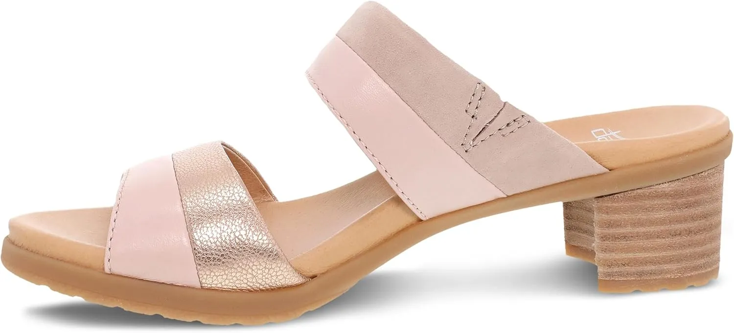 Dansko Theresa Multi-Strap Slip-On Sandal for Women - A Subtle Heel and Memory Foam for All-Day Comfort - Soft Leather and Unique Design for Ease from Work to Event