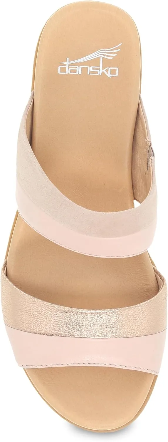 Dansko Theresa Multi-Strap Slip-On Sandal for Women - A Subtle Heel and Memory Foam for All-Day Comfort - Soft Leather and Unique Design for Ease from Work to Event