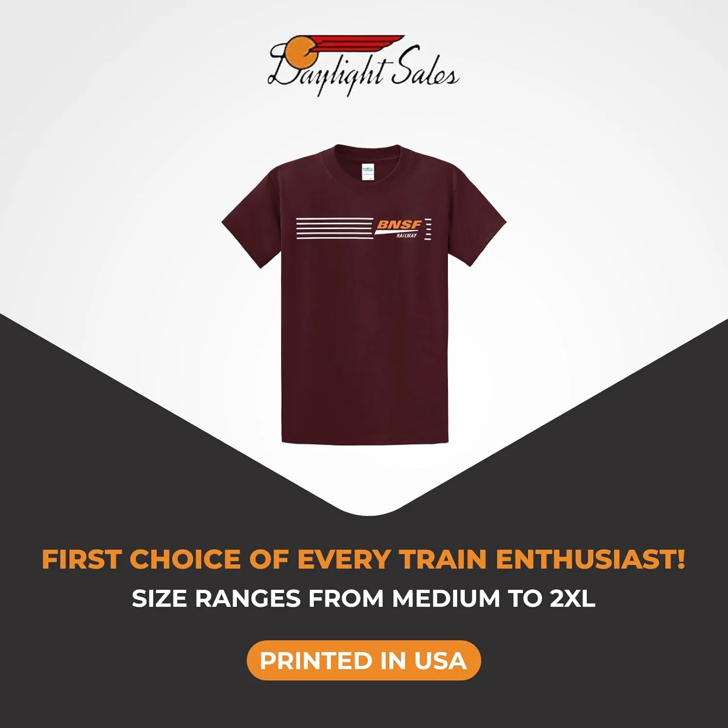 Daylight Sales BNSF Railroad Swish Logo Tee Shirts [tee48]