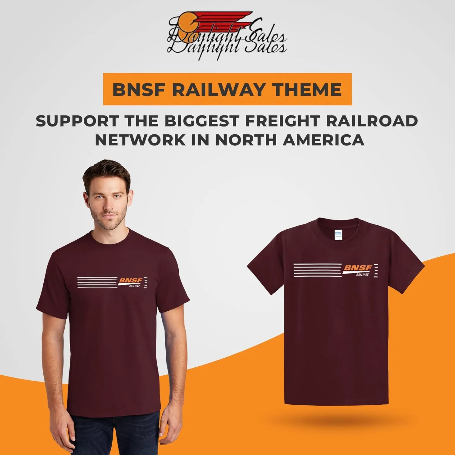 Daylight Sales BNSF Railroad Swish Logo Tee Shirts [tee48]