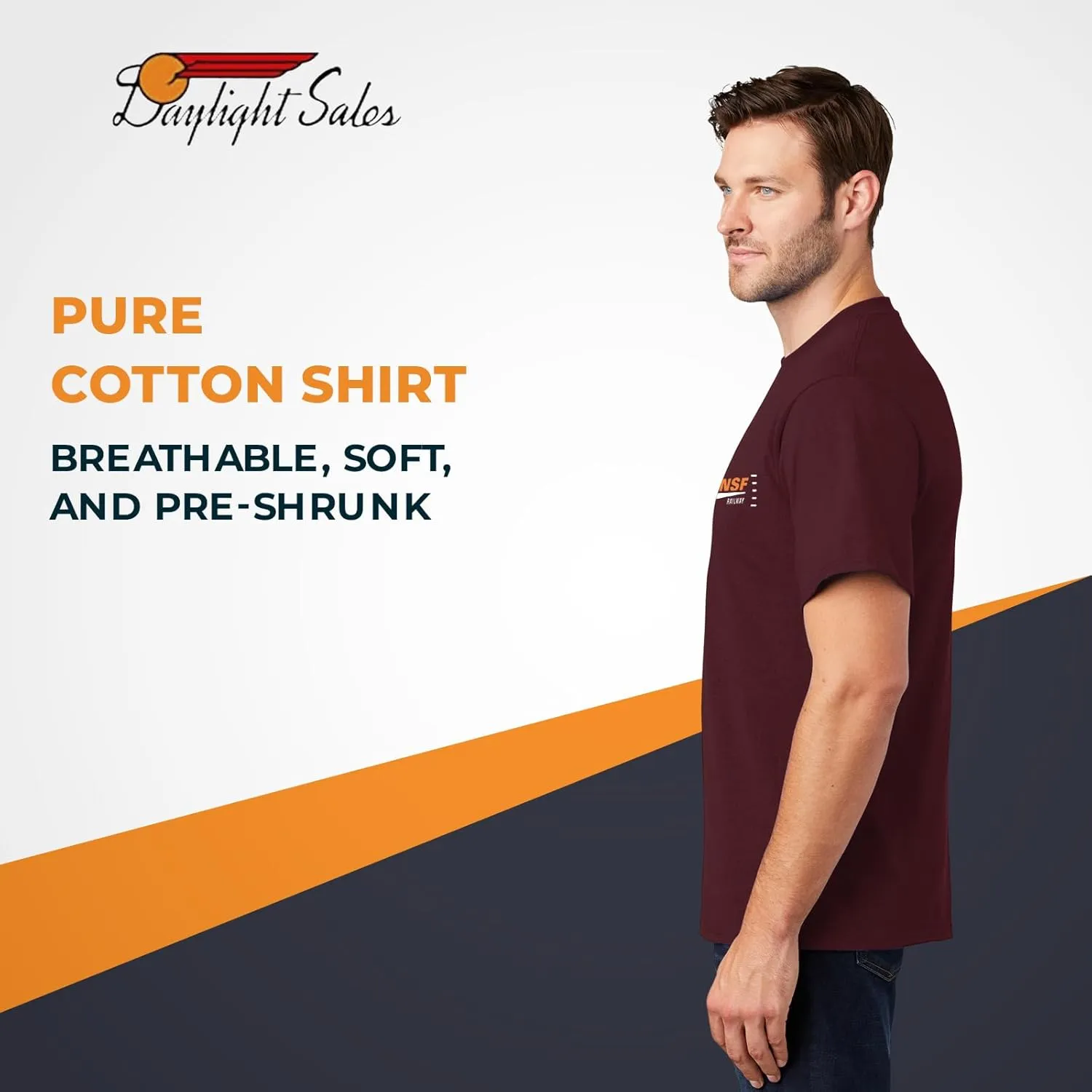 Daylight Sales BNSF Railroad Swish Logo Tee Shirts [tee48]