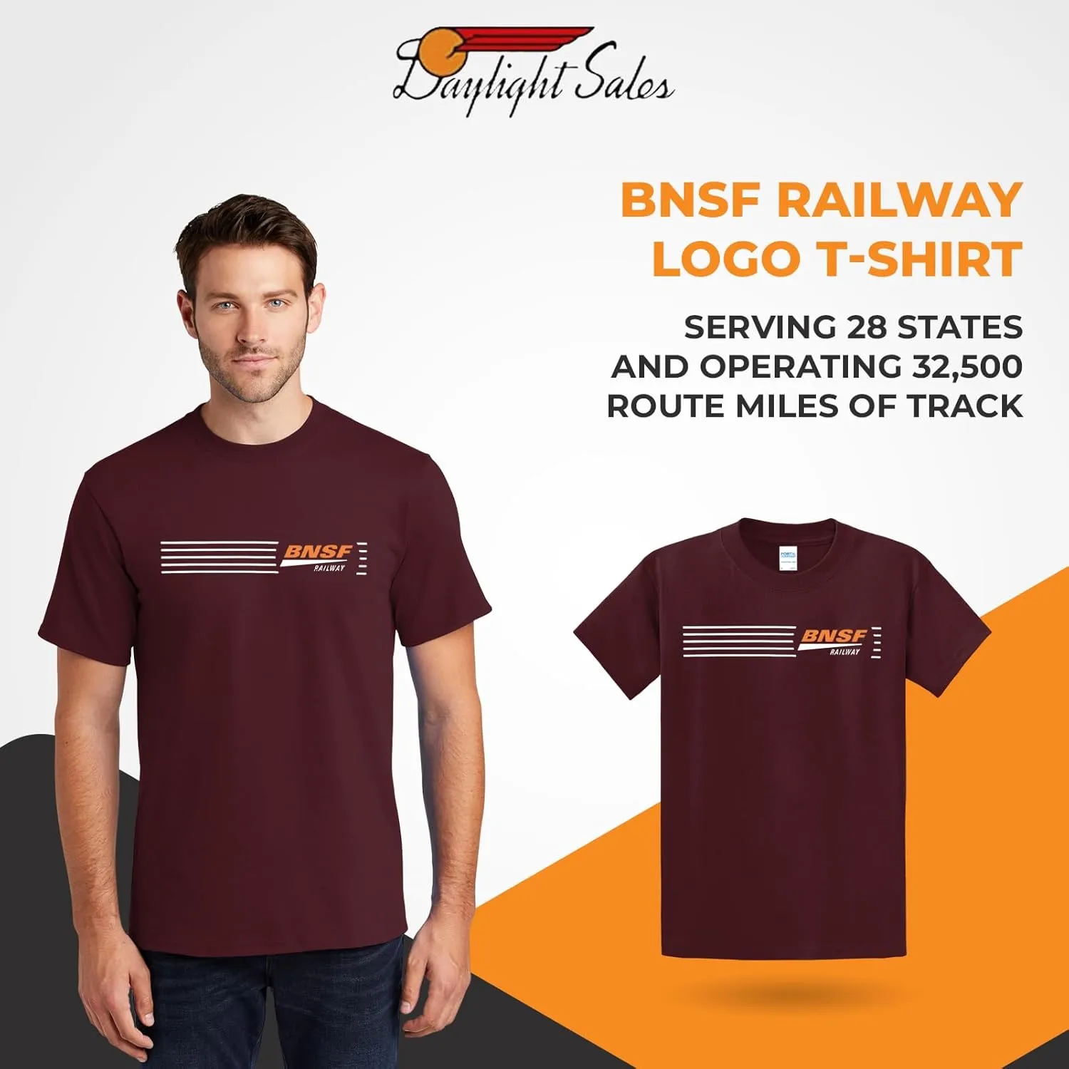 Daylight Sales BNSF Railroad Swish Logo Tee Shirts [tee48]