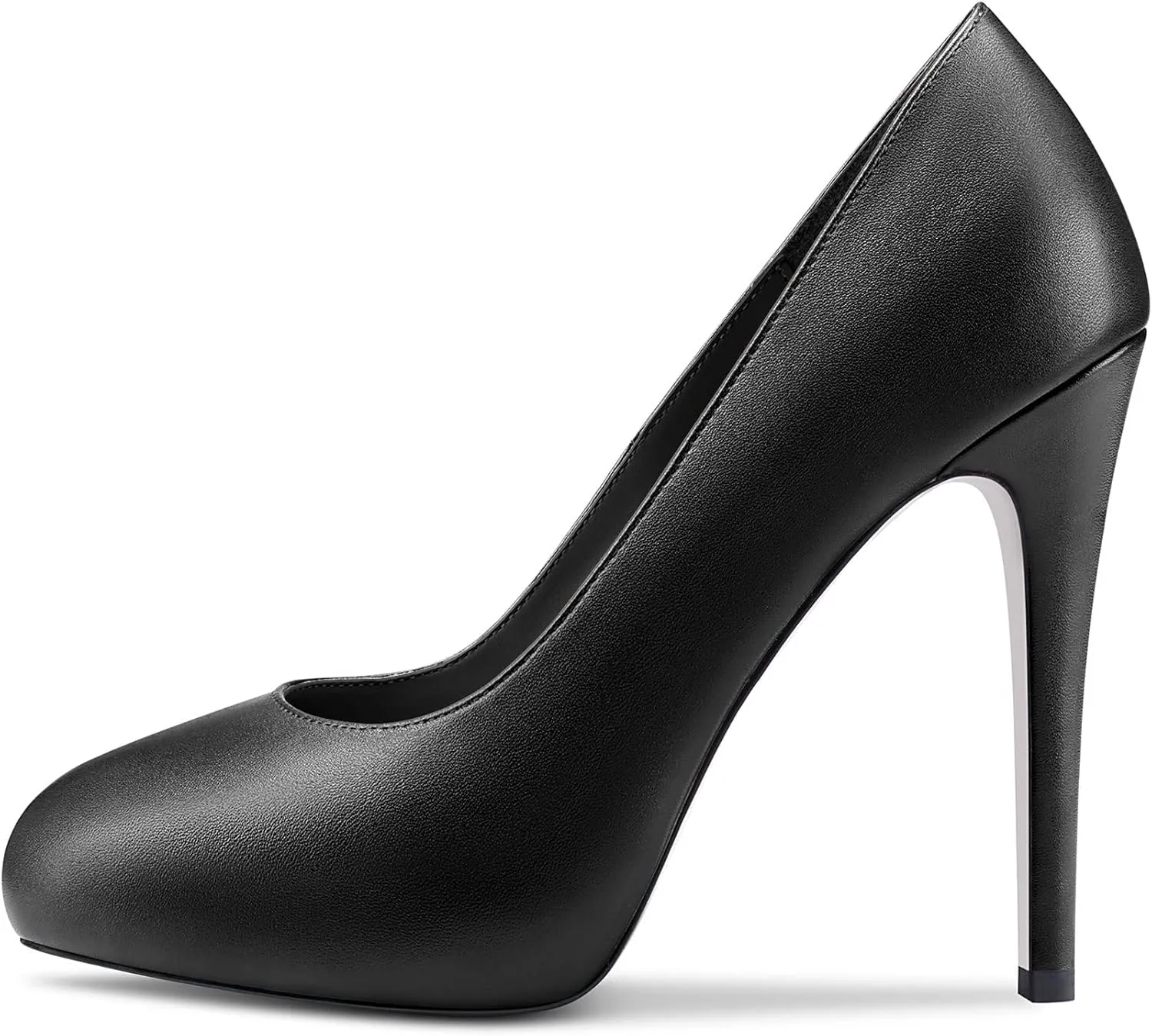 DearOnly Womens Slip On Platform Pumps High Stiletto Heel Closed Round Toe Matte Dress Shoes Bridal Wedding Shopping Vacation 5 Inch