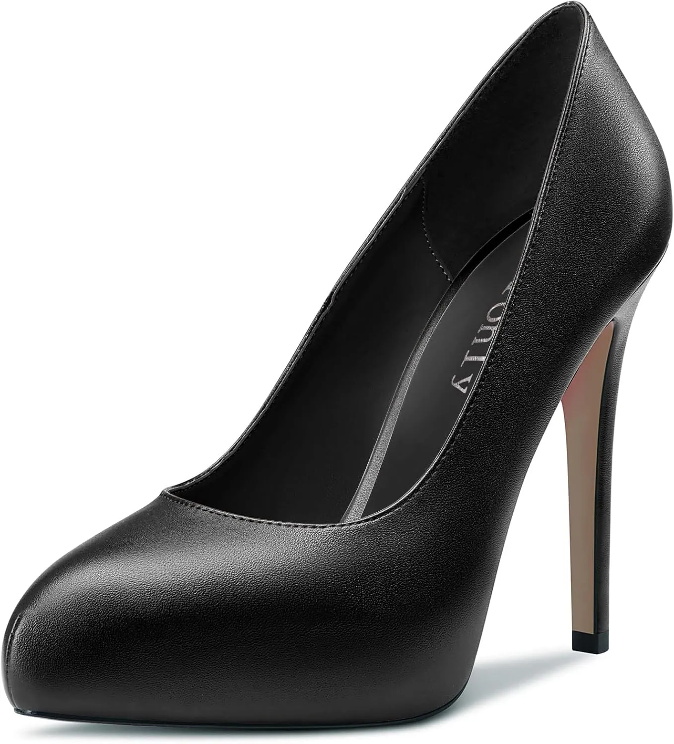 DearOnly Womens Slip On Platform Pumps High Stiletto Heel Closed Round Toe Matte Dress Shoes Bridal Wedding Shopping Vacation 5 Inch