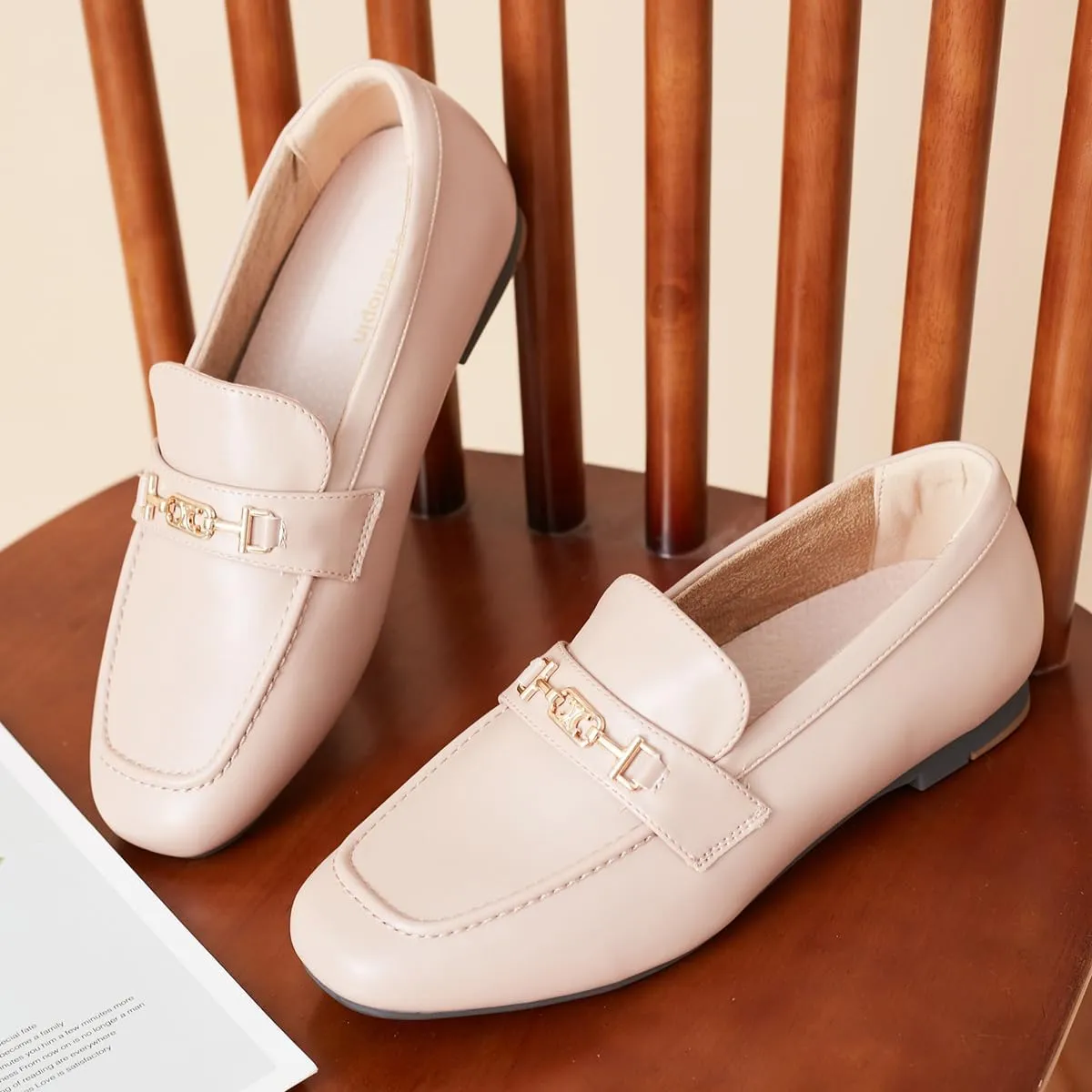 DeYashopin Women's Loafer Shoes Leisure Slip On Work Shoes Comfort Walking Flats