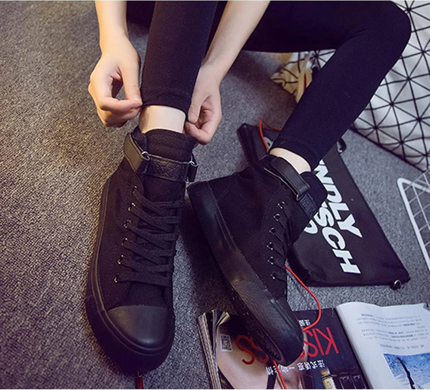 DHSPKN Anime Mha Canvas Shoes Deku Izuku Todoroki Sneakers Anime Cosplay High top Canvas Shoes