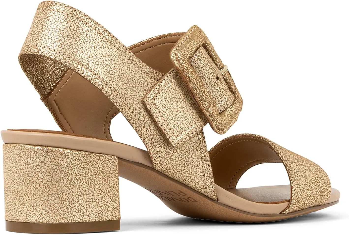 Donald J Pliner Women's Neve Soft Metallic Brush Off Heeled Sandal
