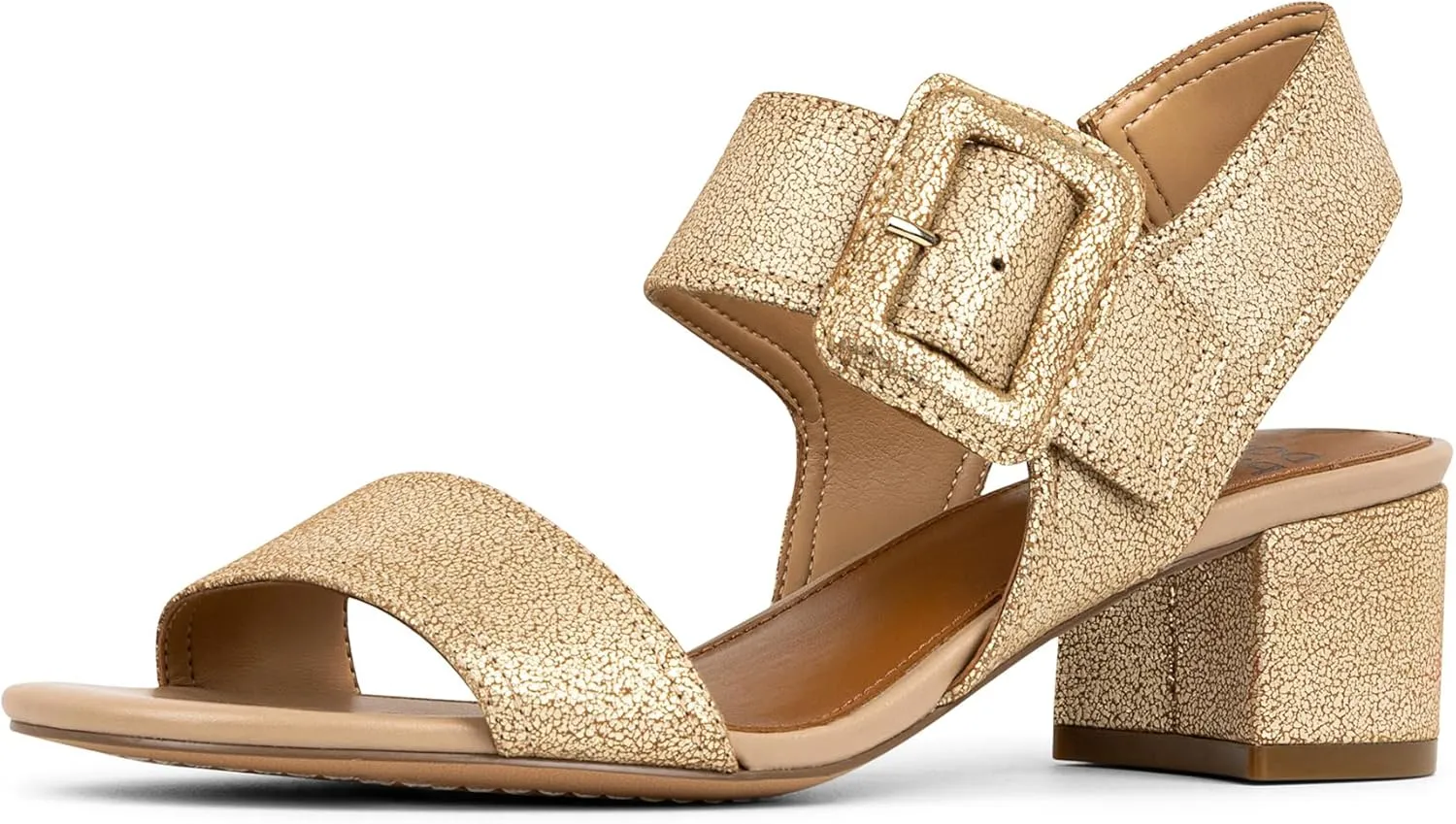 Donald J Pliner Women's Neve Soft Metallic Brush Off Heeled Sandal