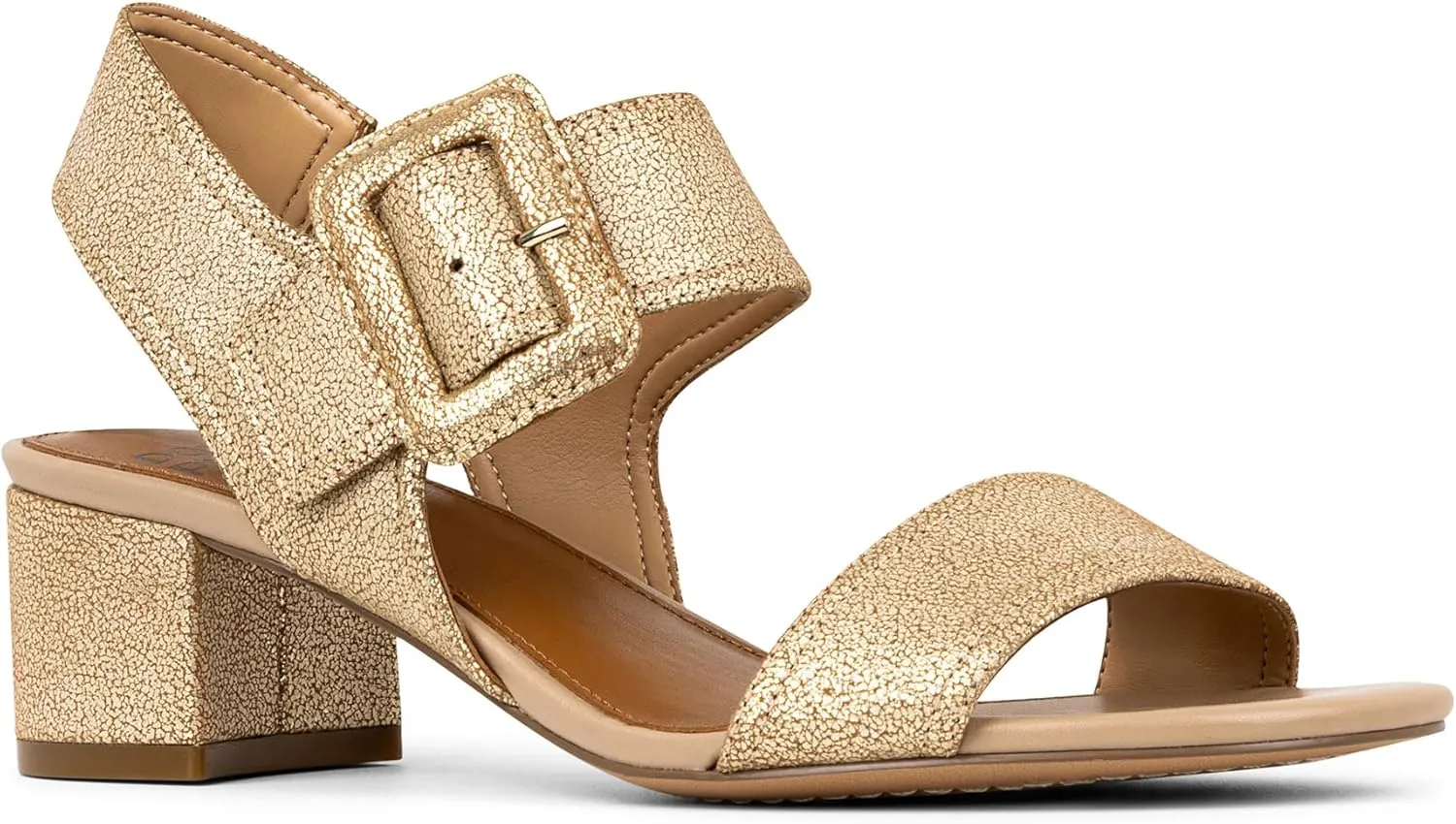Donald J Pliner Women's Neve Soft Metallic Brush Off Heeled Sandal