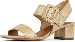 Donald J Pliner Women's Neve Soft Metallic Brush Off Heeled Sandal
