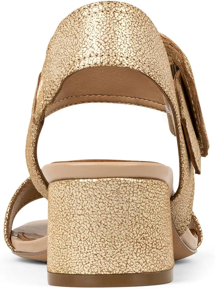 Donald J Pliner Women's Neve Soft Metallic Brush Off Heeled Sandal