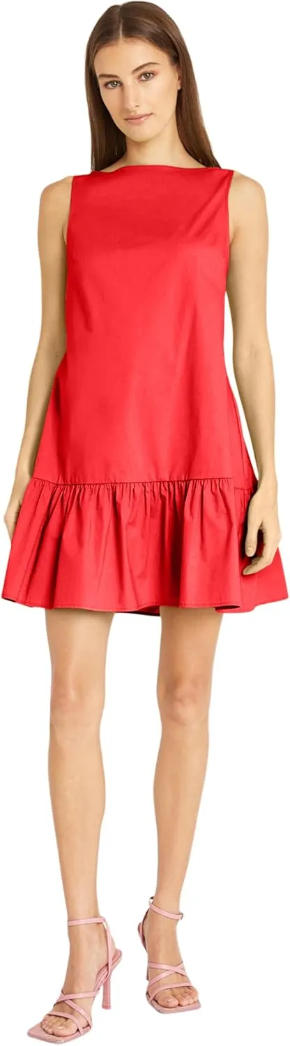 Donna Morgan Versatile High Neck Swing Body Ruffle Summer Dresses for Women