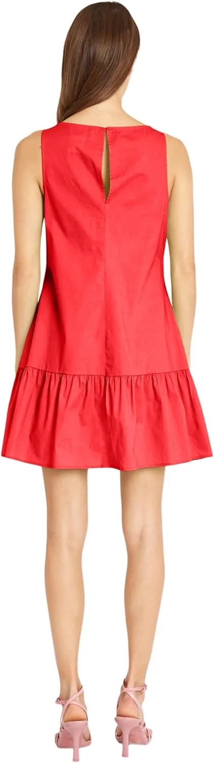 Donna Morgan Versatile High Neck Swing Body Ruffle Summer Dresses for Women